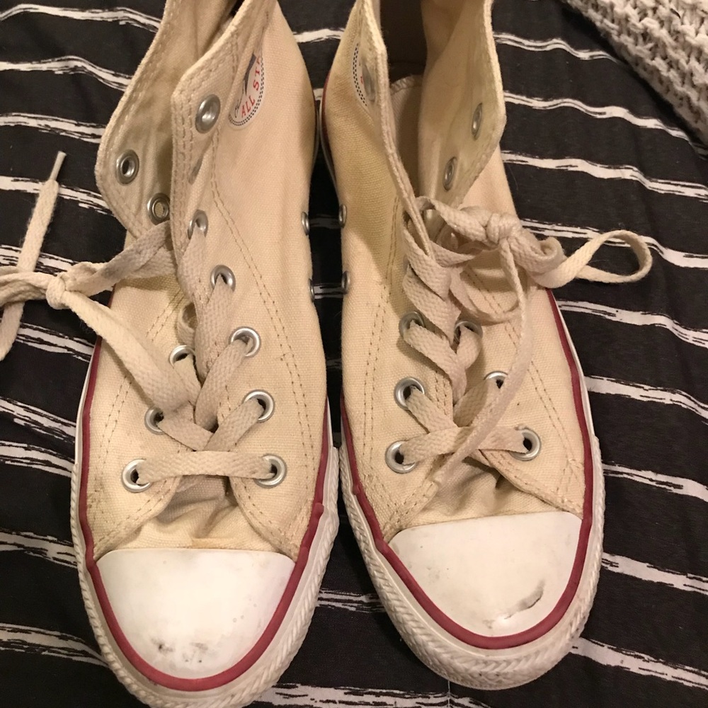 Cream High Top Converse